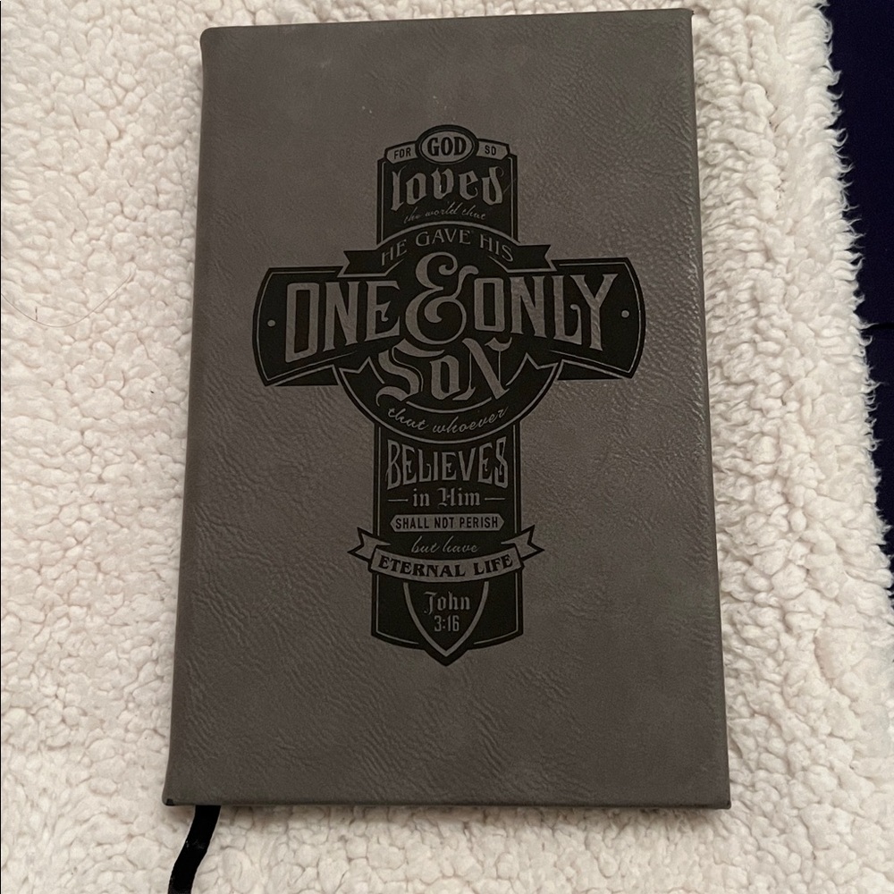 Gray Religious Journal with Cross Design